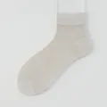 Men's thin breathable silk cotton socks, summer ribbed mesh design, light grey variant. - One Size / Beige Grey