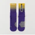 Men's basketball sports socks, mid-tube cushioned thickened elite athletic training socks. - One Size / Yellow & Purple Gradient