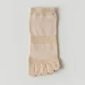 Comfortable women's skin-colored five-toe socks, thin breathable cotton short socks for summer. - One Size / Light Coffee