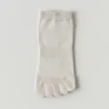 Women's breathable summer five-toe cotton short socks with comfortable separate toes. - One Size / Light Gray