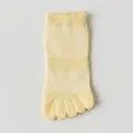 Light yellow five-toe socks for women, breathable short cotton split-toe socks for summer. - One Size / Light Yellow