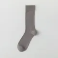 Men's grey silk crew socks, lightweight summer breathable business dress socks for daily wear. - One Size / Earth Gray