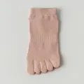 Women five toe short socks summer thin cotton pink split toe socks anti odor breathable - One Size / Dusky Pink