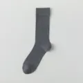 Men's solid grey mid-calf business dress socks comfortable breathable casual sock style - One Size / Dark Gray
