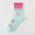 Professional athletic basketball socks for men, mid-tube breathable thickened sports socks. - One Size / Green and Pink