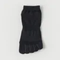 Black five-toe socks for women, breathable short cotton socks, anti-odor split-toe design. - One Size / Black