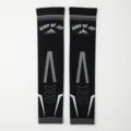 Black athletic compression leg sleeves for running, fitness and outdoor sports, pair. - One Size / Black