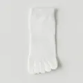 Women white five toe socks, short split toe summer cotton socks variant, breathable comfort. - One Size / White