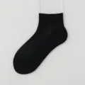 Black mesh silk summer short socks for women, breathable thin casual low-cut ankle socks. - One Size / Black