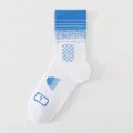 White and blue athletic sports socks, breathable mid-tube basketball socks variant style. - One Size / White Blue