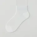 White mesh summer ankle socks for women, breathable thin ice silk material, comfortable design. - One Size / White
