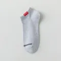 Men's casual low-cut boat socks in light gray cotton, short style with stripe detail - One Size / Light Gray