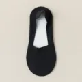 Women Black Ice Silk Invisible Boat Socks Summer Thin Anti-Slip Low Cut Short Socks Black - One Size / Black