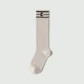 Calze alte in cotone mesh donna estate sottile traspirante bianco lungo calzino variante - Taglia unica / Stile Polpaccio Mesh / Beige