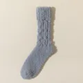 Accoglienti calzini soffici in pile corallo grigio per donna, calze invernali calde. - Taglia unica / Grigio scuro