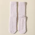 Fluffy coral fleece socks in light pink, thick warm cozy winter sleep floor socks variant. - One Size / Ice Berry Pink