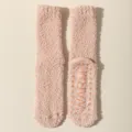 Women thick warm coral fleece socks plush cute winter sleep floor mid tube pink hosiery - One Size / Light Coffee