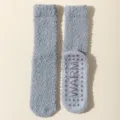 Thickened coral fleece cozy warm winter home sleeping anti-slip floor socks for women. - One Size / Dark Gray