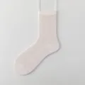 Calzini a tubo medio in rete sottile estiva da donna, stile seta traspirante, design da balletto elegante. - Taglia unica / Rosa chiaro