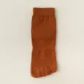 Men's Pure Cotton Five-Toe Socks Brown Mid-Tube Breathable Split-Toe Daily Casual Wear - One Size / Caramel color
