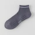Grey mens low cut athletic sports socks with grip sole breathable mesh breathable cotton - One Size / Dark Gray