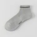 Men's grey short athletic socks breathable mesh low cut sports running socks with stripe - One Size / Light Gray