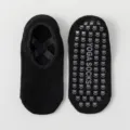 Calzini yoga antiscivolo neri da donna, calze basse sportive per fitness pilates con pallini grip - Taglia unica / Nero