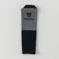 Manica di compressione per polpaccio nera grigia, supporto elastico per corsa sport. - Taglia unica / Grigio nero