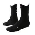 Men's Black Basketball Crew Socks Thickened Towel Bottom Elite Athletic Sports Socks - Black