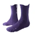 Men's purple athletic basketball socks, thickened towel bottom, anti-slip elite sports socks. - Purple