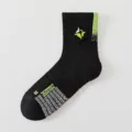 Men's mid-tube athletic sports socks, thick towel sole, non-slip design for basketball running. - One Size / Black
