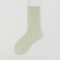 Light green mesh crew socks for women, breathable summer thin ribbed cotton casual hosiery. - One Size / Mint Green