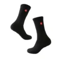 Professional basketball sports socks for men, mid-calf cushioning athletic socks with towel bottom. - Black