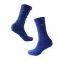 Men's professional athletic basketball socks with cushion towel bottom and anti-slip grip. - Blue