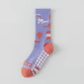Damen rutschfeste Yoga Sportsocken lila atmungsaktiv Fitness Laufen lange Strümpfe. - Einheitsgröße / Lila