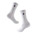 Herren weiße Basketball Sportsocken Mid-Calf mit Frotteesohle, atmungsaktiv und rutschfest. - Weiß