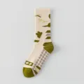 Damen Yoga Sport Langsocken rutschfest atmungsaktiv elastisch Fitness Wandern Radfahren Socken - Einheitsgröße / Beige