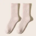 Plush fluffy coral fleece warm fuzzy socks for women cozy winter sleep floor socks - One Size / Elegant Pink