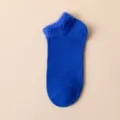 Calcetines cortos de mujer en azul real con puño de felpa suave, cómodos para uso diario. - Talla única (35-42) / Azul Zafiro