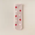 Calzini invernali in peluche da donna, morbidi calzini rosa con motivo di fragole carine. - Taglia unica (35-42) / Fragola