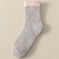 Chaussettes douillettes en polaire corail pour femme, hiver chaud et moelleux, sol maison. - Taille unique (35-42) / Kaki