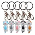 Süßes Cartoon Katze Schlüsselanhänger Set mit bunten Anhängern für Schlüssel und Taschen. - Karabiner-Stil / Einzelpreis / Verschiedene Farben