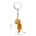 Niedlicher oranger Katzen Schlüsselanhänger Mini Cartoon Figur Tasche Zubehör mit Maßen. - Einzelpreis / Liegende Katze - Gelbe Katze