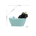 Mini schwarze Katze Bad Figur süße Desktop Ornament Harz Spielzeug Puppe Dekoration - Plüschtier / Schwarzes Handtuch Katze in Badewanne