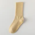 Antiolisthikes kaltses yoga gia gynakes, khaki ribbed kaltses pilates gia athlitismo. - Ένα μέγεθος / Ανοιχτό κίτρινο
