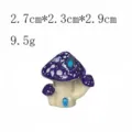 Miniatur Harz Pilz Haus Figur, Feengarten Mikro Landschaft Dekor, 2.7x2.3x2.9cm Klein - Dreifachpilzhaus Lila