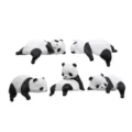 Schattige panda miniatuur figuur set, hars micro landschap pop voor auto interieur decoratie. - Panda Figuur Set / Set (10 Ontwerpen)