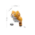 Cute miniature orange cat figurine desktop ornament mini resin animal model for car decor - Yellow Tiger Cat