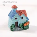 Miniatur Harz Steinhaus Figur Mikro-Landschaft Ornament für DIY Märchen Garten Dekoration - Villenhaus Blau