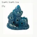 Miniatur Harz Steinhaus Schloss Ornament Detailansicht fuer DIY Mikro Landschaft Garten. - Korallenhaus Hellblau